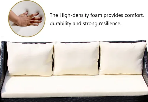 Vista 3 de Cojín impermeable para silla de banco para interior y exterior, cojín de asiento para jardín largo