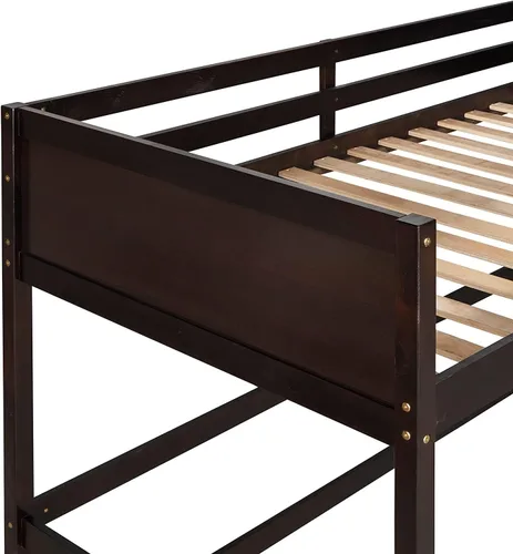 Vista 9 de Harper & Bright Designs Marco de cama individual tipo loft para niños con escalera angular, cama alta de madera para adolescentes, niñas, niños,