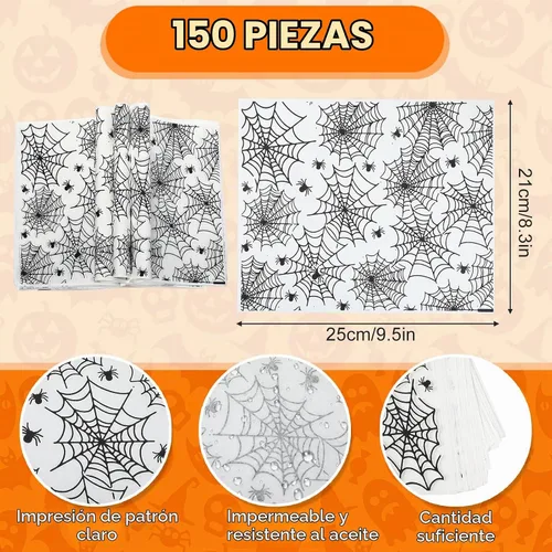 Vista 2 de Yahenda 150 hojas de papel de cera de Halloween para envoltura de alimentos