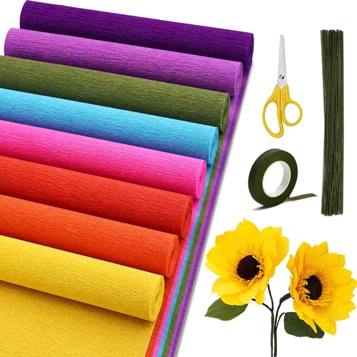 Vista 19 de 24 Colors Crepe Paper Roll 10 X 98inch Papel Crepe Video Tutorial