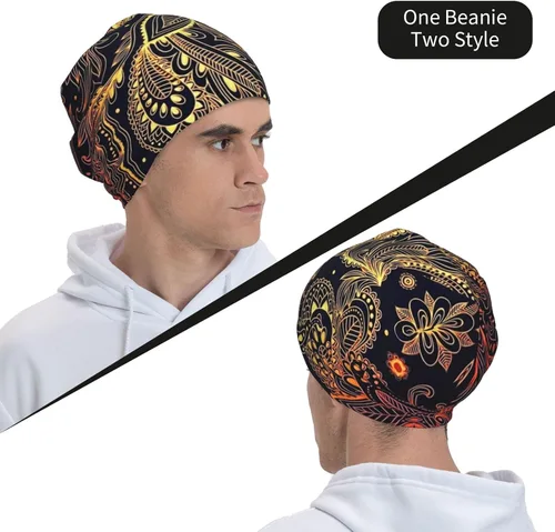 Vista 24 de Gorro africano holgado para adultos, tejido elástico, de calavera, gorro de invierno para exteriores para mujeres y hombres