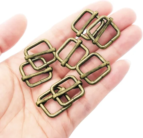 Vista 31 de CooBigo Paquete de 25 hebillas deslizantes ajustables de metal de 1 pulgada, ajustador rectangular Tri-Glide, deslizador de correa de tirantes