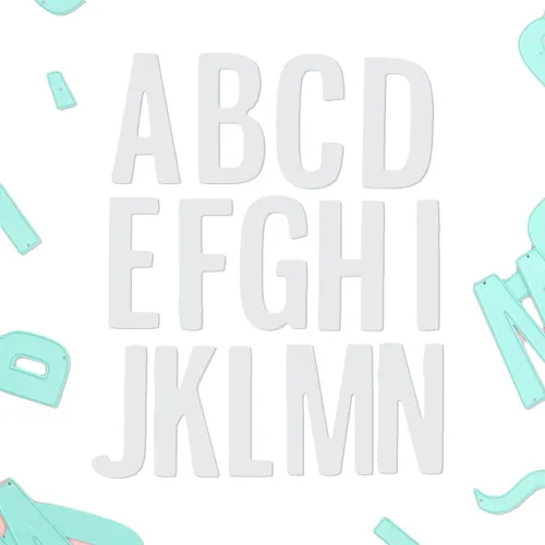 Vista 11 de Craftelier - Set 39 Uppercase Letter and Symbol Dies for Card Making, Scrapbooking and Crafting Projects Compatible with Various Die Cutting