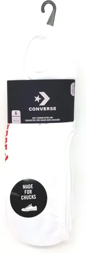 Vista 3 de Converse - Calcetines para hombre, 6 unidades, medio cojín, ultra bajos, hechos para chucks