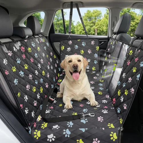 Vista 15 de Funda de asiento de coche para perros, funda de asiento para perros 600D resistente y duradera para asiento trasero, hamaca para perros 100%