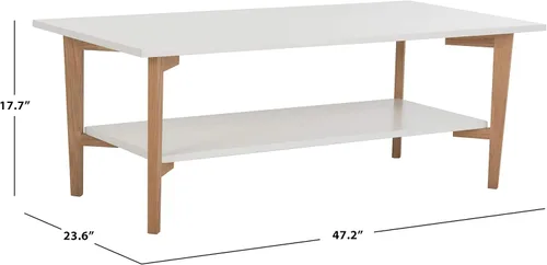 Vista 3 de Safavieh Home Collection Caraway - Mesa de centro blanca y natural