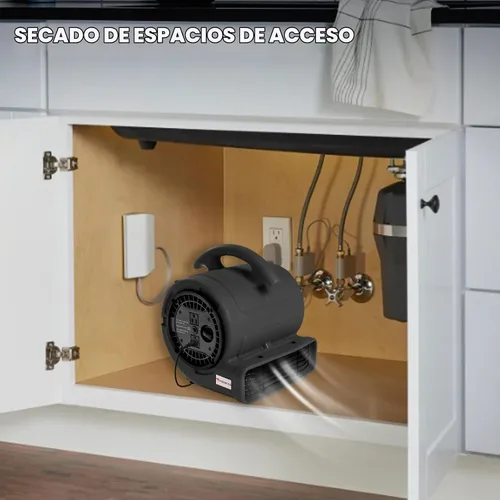 Vista 9 de MOUNTO Ventilador Air Mover de 1/5 hp de 800 cfm, ventilador de secado de pisos, motor de aire compacto de 3 velocidades con doble salida, cable