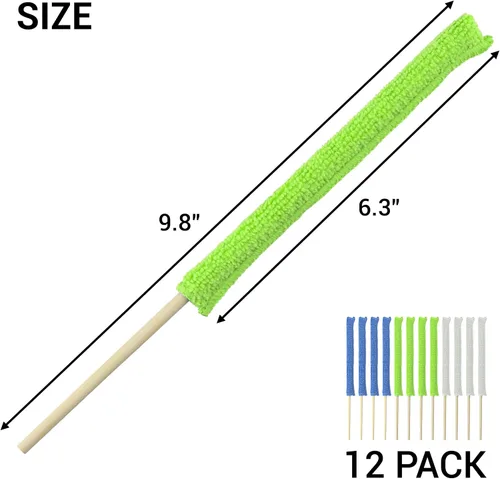 Vista 2 de 12 piezas de microfibra con detalles de plumero, cepillo de limpieza de hendiduras, plumero de microfibra, mini plumeros para limpiar el hogar