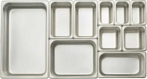 Vista 3 de Winco Bandeja de mesa de vapor antiatascos de tamaño completo de 2.5 pulgadas de profundidad, calibre 25, NSF, acero inoxidable, mediano, 2.5