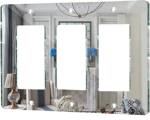 Vista 19 de 10 placas para interruptor de luz de espejo, salida de doble orificio de 4.72 x 2.91 pulgadas, cubierta de luz de interruptor, placas de pared