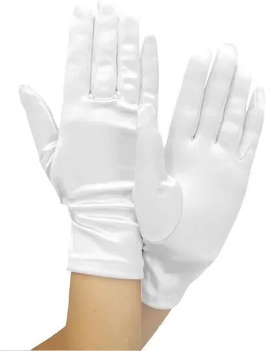 Vista 4 de Guantes de vestir de satén elásticos brillantes hasta la muñeca 2BL