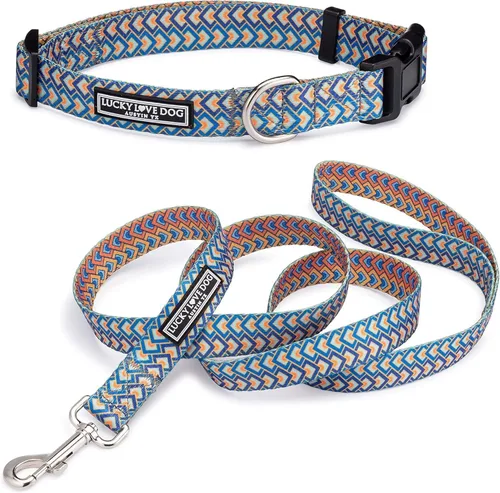 Vista 43 de Lucky Love Dog - Collar de perro ajustable con hebilla de fácil clic para los pequeños, duradero y cómodo para perros machos y hembras, collar