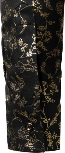 Vista 6 de ZEROYAA Camisas de vestir de manga larga con botones y estampado floral de rosas para hombre