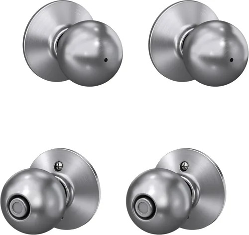 Vista 20 de SCHLAGE F10ORB609 Pomo de paso de órbita, latón antiguo