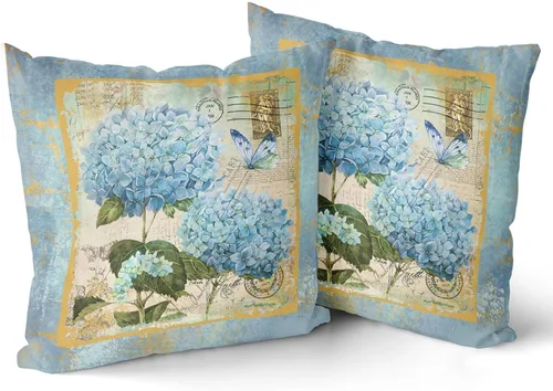 Vista 104 de Giwawa Juego de 2 fundas de almohada decorativas con diseño floral de girasol de 16 x 16 pulgadas, fundas de cojín decorativas para el hogar, sofá