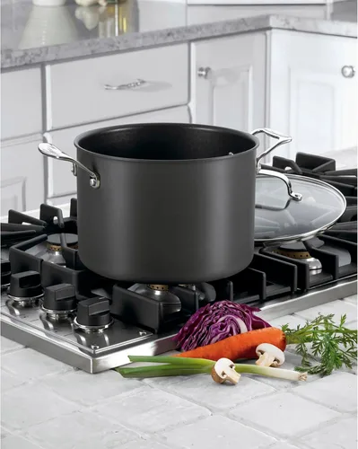 Vista 2 de Cuisinart Chef's Classic PURELYCERAMIC™ Olla antiadherente sin PFAS anodizada dura de 8 cuartos con tapa, 666C-24