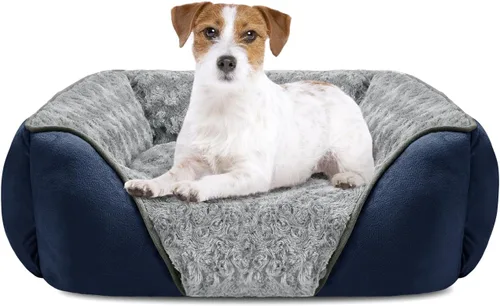 Vista 41 de INVENHO Cama para perros pequeños para perros medianos a grandes, rectangular, ortopédica, suave, relajante, duradera, con parte inferior
