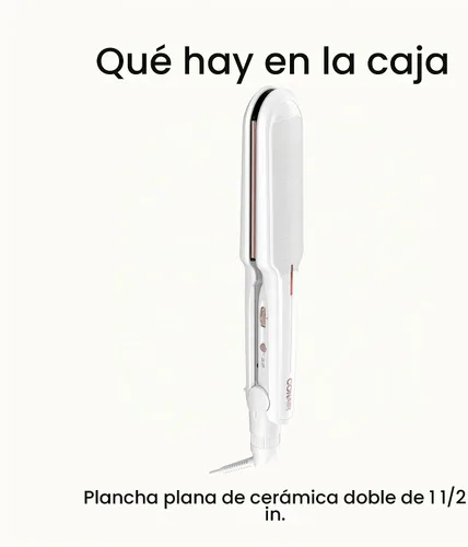 Vista 8 de Conair - Plancha para el cabello, doble cerámica, platos extra anchos de 1 Blanco