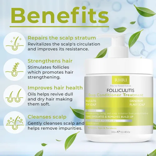 Vista 3 de Acondicionador profundo de foliculitis Tratamiento eficaz del cuero cabelludo para dermatitis seborreica, psoriasis, cuero cabelludo seco