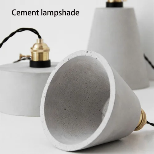 Vista 4 de Nordic Simple Pendant Lights, Mid Century Industrial Cement Ceiling Hanging Lighting with Copper Finish, Dining Room Gray Chandelier for Kitchen