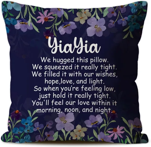 Vista 9 de Lola - Fundas de almohada, regalos conmovedores para la abuela Lola, almohada de cojín floral acogedora para abuelo, 18 x 18 pulgadas