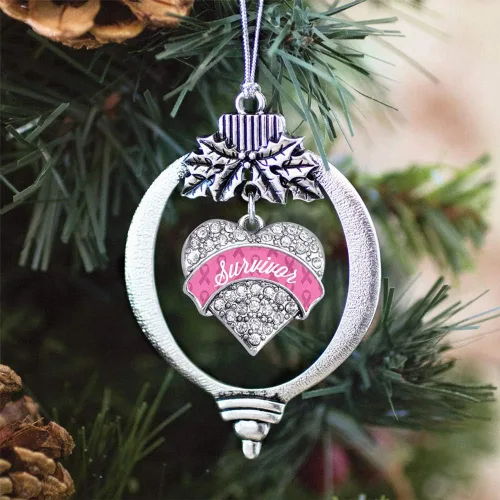 Vista 180 de Inspired Silver - Adorno con dije de hermana gemela - Adornos navideños de plata con circonitas cúbicas