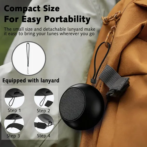 Vista 7 de Altavoz Bluetooth portátil mini, pequeño altavoz inalámbrico Bluetooth 5.3 con sonido estéreo, graves profundos, emparejamiento TWS, impermeable