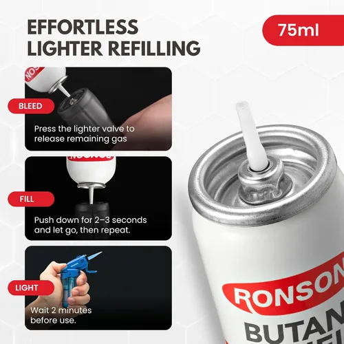 Vista 6 de Ultra combustible de butano marca Ronson