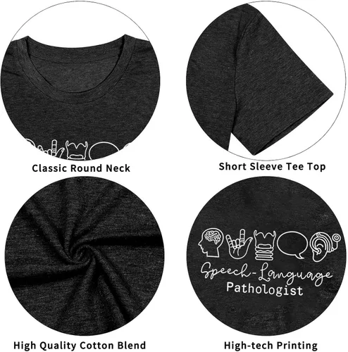 Vista 6 de Camiseta de patólogo del habla y lenguaje para mujer, SLP, camisetas de terapia del habla, camisetas de concienciación sobre el autismo