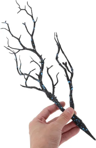 Vista 4 de IMIKEYA 3 ramas de árbol secas de cuernos artificiales, ramitas decorativas secas artificiales, arte de bruja, rama de cuernos de bruja, plantas