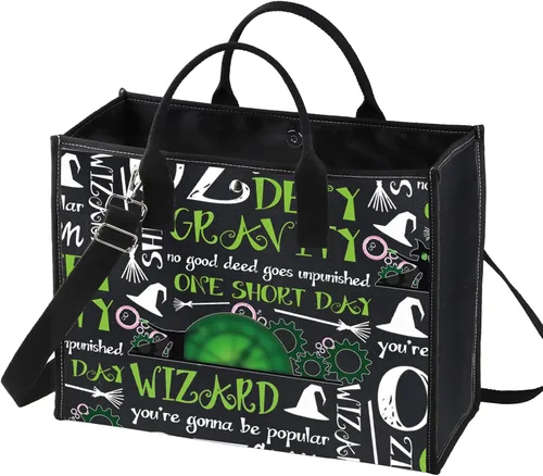 Vista 9 de LEVLO Witch Musical Tote Bag Witch Fans Defy Gravity Musical Witch Shoulder Bag