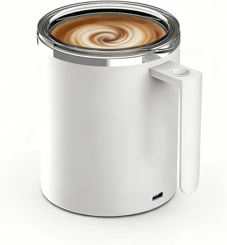 Vista 10 de Taza de café autoagitable, taza mezcladora eléctrica de 12.2 onzas con agitador magnético y antisedimentación, taza de viaje recargable para café