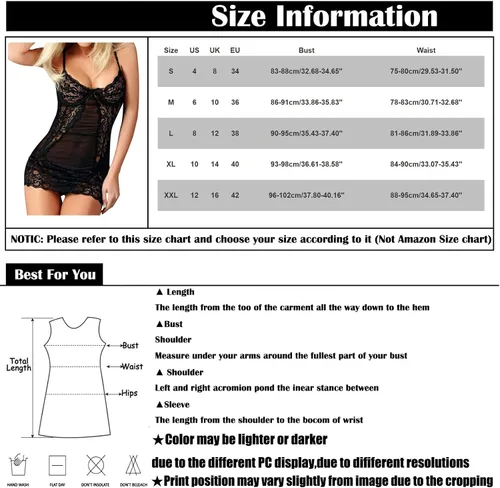 Vista 6 de Lencería sexy para mujer, lencería de encaje con lazo, lencería erótica, camisón