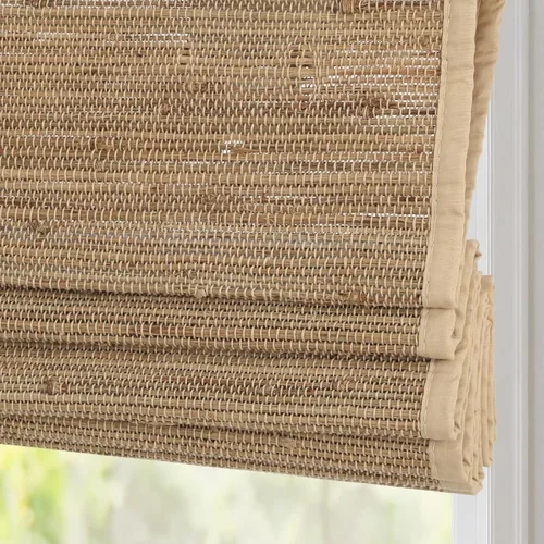 Vista 17 de Persianas romanas sin cordón, persianas romanas para ventanas con rayas negras de bloqueo total premium, persianas romanas personalizadas de tela