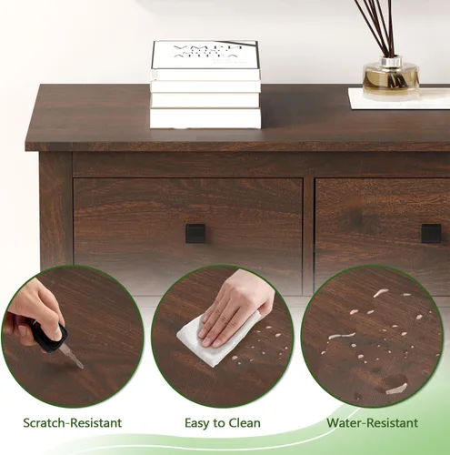 Vista 5 de Vikiullf Cómoda de 7 cajones – Cómoda de granja para dormitorio, cómoda rústica de madera, armario de almacenamiento para dormitorio, sala de estar