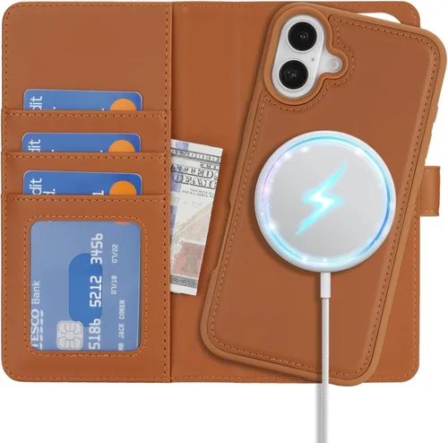 Vista 12 de Havaya Magsafe - Funda para iPhone 11 Pro Max, compatible con 2 en 1, desmontable con tarjetero de piel sintética, ranuras para tarjetas de crédito