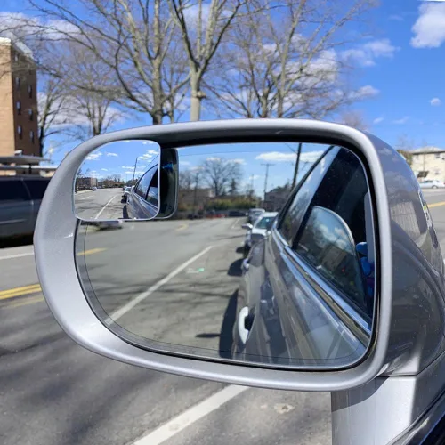 Vista 2 de Ampper Espejo de Punto Ciego en Forma de Abanico, Vidrio HD sin Marco Adhesivo Ajustable Convexo de Gran Angular Retrovisor Espejo para Automóvil