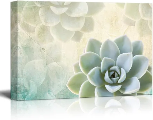 Vista 8 de Wall26 - Lienzo decorativo para pared (12.0 x 18.0 in), diseño de cactus sobre fondo azul