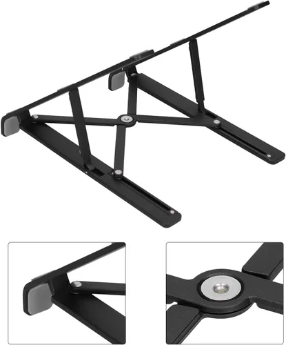 Vista 6 de PerGar Soporte para laptop, soporte de aluminio para laptop, soporte para computadora portátil para escritorio, soporte ajustable de aluminio