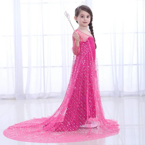 Vista 4 de Plustrong Vestido de princesa para niñas, fiesta de nieve, disfraz de Halloween, disfraz de cosplay