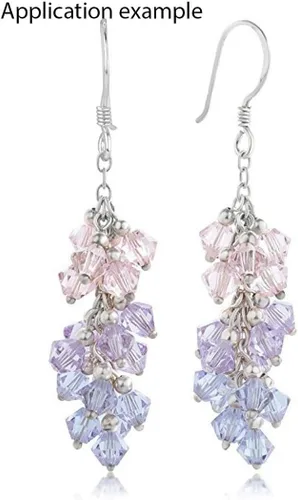Vista 5 de Adabele - 200 cuentas de cristal bicono sueltas y facetadas pequeñas de 0.16 pulgadas, color ámbar, compatibles con cristales de Swarovski 5301/5328
