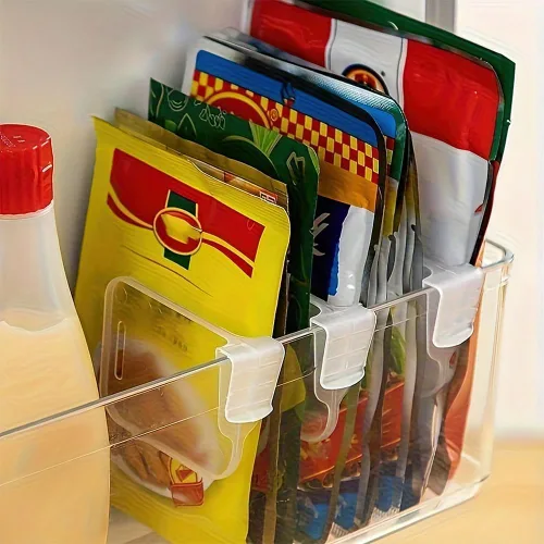 Vista 3 de Organizador de 10 congeladores, organizador de refrigerador visible con divisores y asas extraíbles, estante para refrigerador, libremente