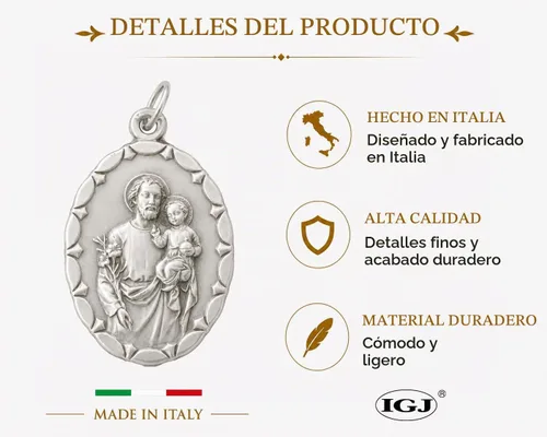 Vista 3 de MEDALLA DE SAN JOSÉ (MARIO DE LA SANTA VIRGEN MARÍA) - 100% HECHO EN ITALIA