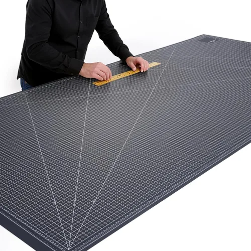 Vista 11 de NEWBRAUG - Tapete grande de corte autocurable de 23 x 47 pulgadas, doble cara, 5 capas, tabla de cortar grande para corte rotativo, acolchado Negro