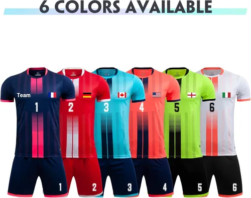 Vista 5 de LAIFU Camiseta de fútbol personalizada para niños y adultos, con número de nombre, equipo y logotipo