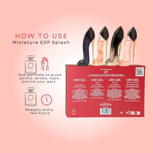 Vista 3 de Carolina Herrera Good Girl - Perfume para mujer, 4 piezas, juego de regalo mini Splash