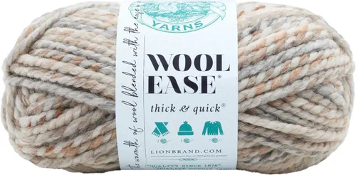 Vista 40 de Lion Brand Yarn - Ovillo de lana Wool-Ease Thick & Quick color fuerza aérea Super Bulky Wool Acrylic Blend Fiber for Soft Hats, Sweaters, Chunky