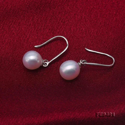 Vista 6 de Pendientes de perlas JYX de 0315in para mujer de plata de ley 925 pendientes de gancho de perlas cultivadas de agua dulce blanco AAA