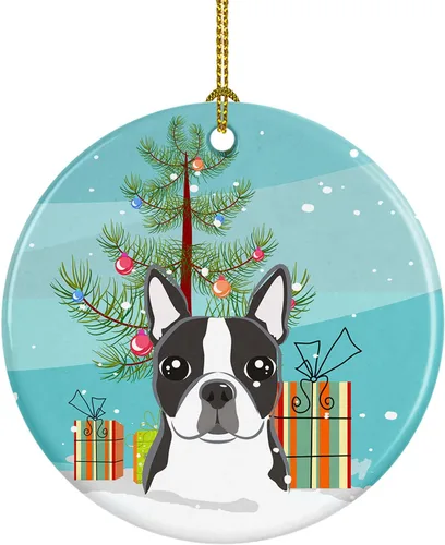 Vista 22 de Caroline's Treasures Adorno de cerámica para árbol de Navidad y Alaskan Malamute para colgar en el árbol de Navidad, para el hogar, Navidad