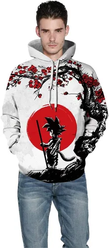 Vista 4 de BAIMORE Sudadera con capucha de anime japonés con estampado digital 3D